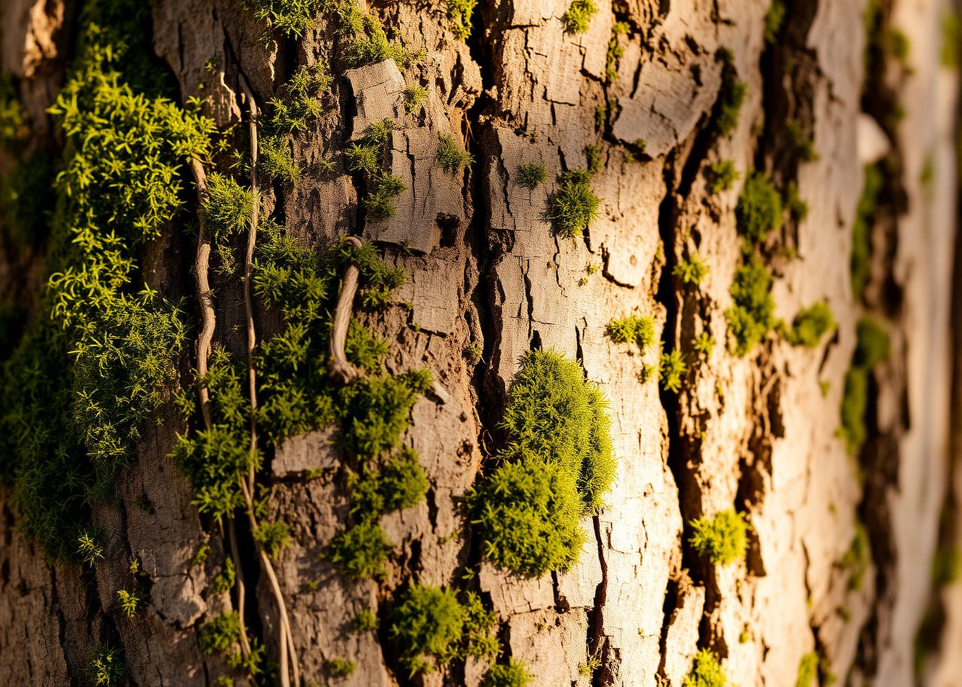 Detail of mossy oak bark